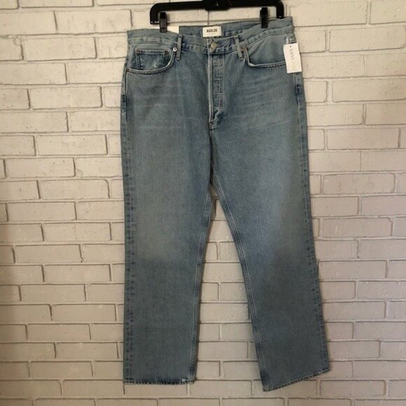 AGOLDE “Lana” Low-Rise Vintage Straight Jeans – Women’s Size 32 – Classic Indigo - Picture 3 of 12
